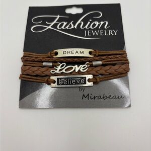 Fashion Jewelry Brown Bracelet Set with Charms